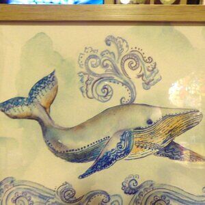 BEAUTIFUL WATERCOLOR PRINT - SIGNED -- FRAMED and UNDER GLASS